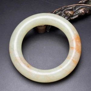 Certified Natural Hetian Jade Hand-carved Exquisite Bracelet 27281