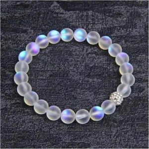 Natural Moonstone Rainbow Bracelet Angel Aura Healing Quartz Exquisite Gift