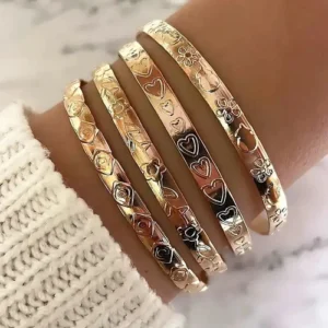 4pcs 18k Gold-plated  exquisite bangle bracelet set