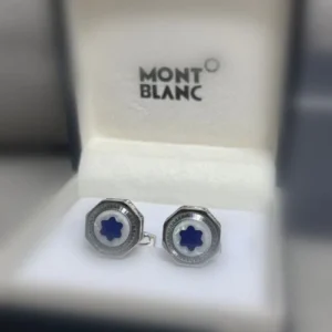 Exquisite MB Cufflinks Silver Blue US